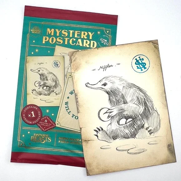 MinaLima Mystery Postcard Harry Potter Fantastic Beasts Newt Scamander Niffler - Picture 1 of 4